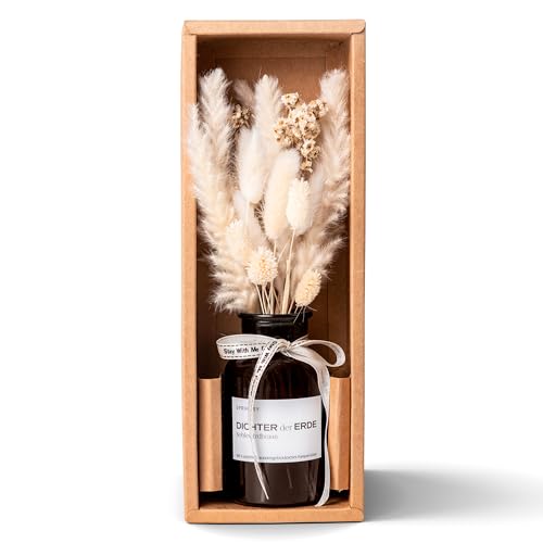 SPRINGSY Trockenblumen Pampasgras getrocknet im Glasvasen-Set – Perfekt als Deko Wohnzimmer und Schlafzimmer Deko. Individuelle getrocknete Blumen Bouquets für eine schöne Pampasgras Deko. SPRINGSY Trockenblumen Pampasgras getrocknet im Glasvasen-Set – Perfekt als Deko Wohnzimmer und Schlafzimmer Deko. Individuelle getrocknete Blumen Bouquets für eine schöne Pampasgras Deko.