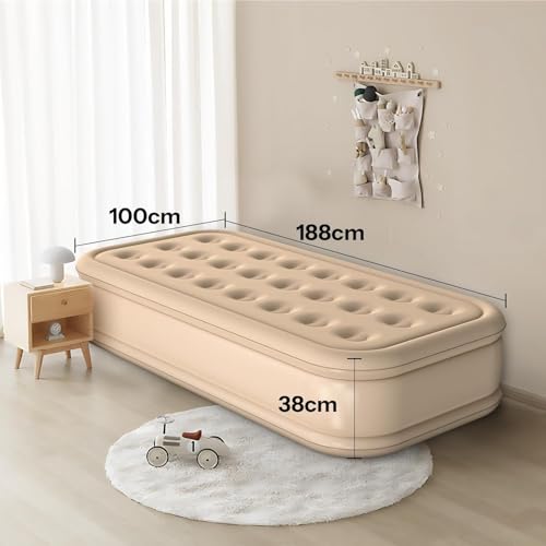 Image of Single Air Bed Inflatable Mattress with Free Electric Pump Quick Self-Inflation /Deflation Guest Air Mattress Blow up Bed for Home Camping Versatile Sofa Cum Air Bed