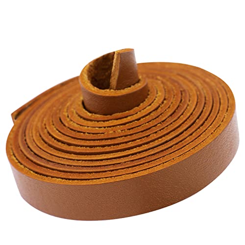 Faierlnn Top Grain Leather Strap, 1/2 Inch Wide 72 Inches Long 2Mm Thick Leather Strip, Flat Genuine Leather For Jewelry Making, Leather Belt And Diy Craft Projects - Brown #TOP5