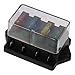 BYOBYO 4 Way Car Blade Fuse Block Box, 12V/24V Fuse Block with Damp-Proof Cover Car Assessories Parts for Car, Vehicle, Automotive, Truck, Boat