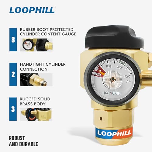 LOOPHILL VN-650 Nitrogen Purging Regulator w/650PSI - 4-Position Flow Control (TST/PRG/BRZ/OFF), Heavy-Duty Brass Body for Leak Testing & Welding Protection by LOOPHILL - Image 4