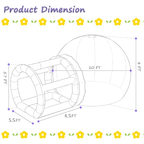 Opblaasbare Clear Huis Opblaasbare Bubble Camping Tent Waterdichte Dome Camping Cabine Commerciële Grade PVC Bubble Huis met Blower&Pump - Afbeelding 3