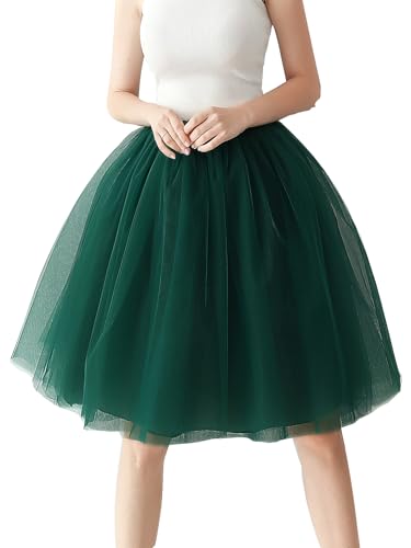 Midi Length Princess Tulle Tutu Skirt for Prom Party