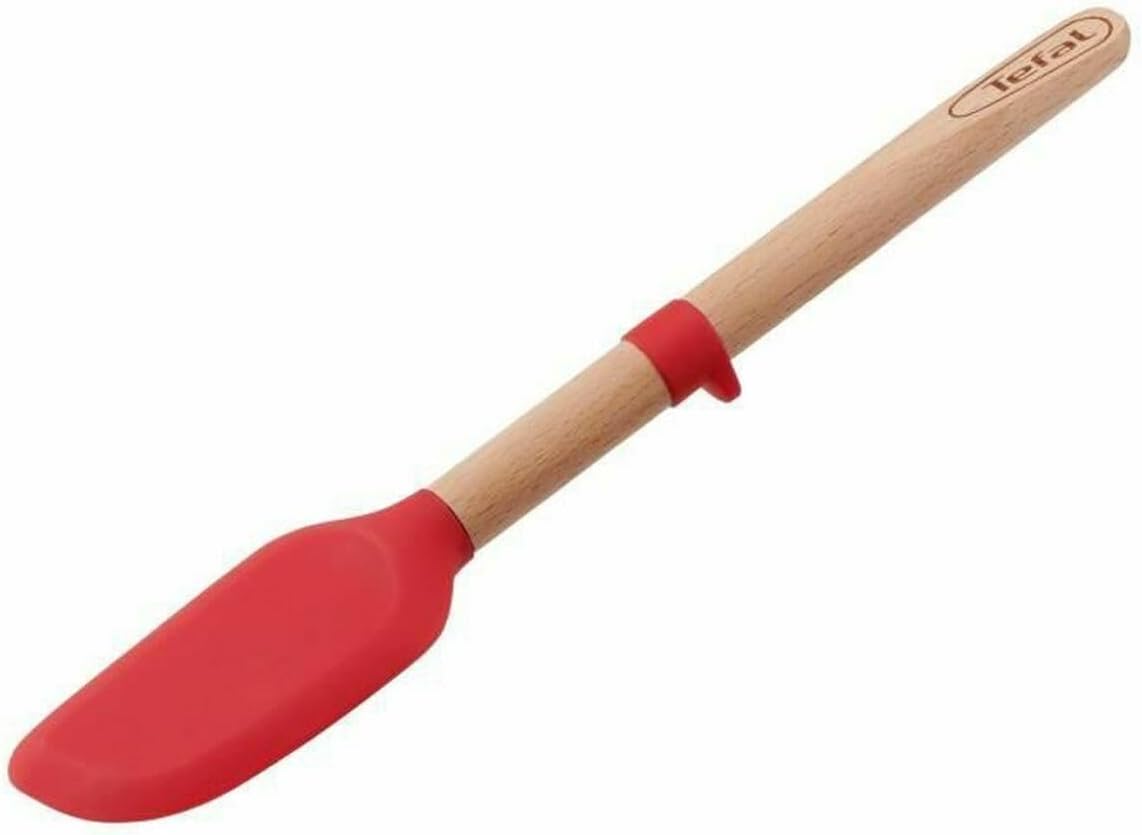 Tefal Wooden Spatula, Wood, Bois/Rouge, 2,7 x 35,3 x 9,2 cm