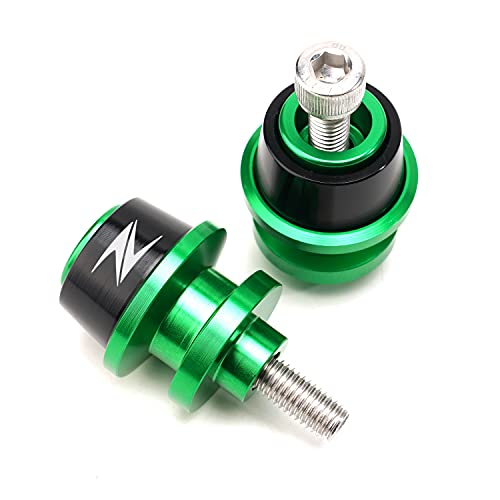 Motorcycle M8 Swing Arm Spools Sliders Cnc Swing Arm Stand Screw Swingarm Stand Paddock Compatible For Kawasaki Z800 Z1000 Z1000Sx Z1000R Zx-6R Zx-10R Zx-10R (Abs) Z900 Z650 Ninja 650 Z400 (Green) #TOP4
