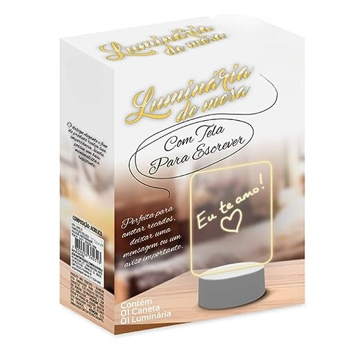 Luminaria Led Escrever De Caneta Lousa Quadro Mesa 3d Abajur