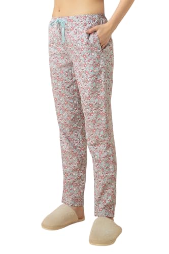 Image of Van Heusen Women's Printed Lounge Pants | Drawstrings & Side Pockets | Ultra Soft Fabric | Relaxed Fit | At home pyjamas | Everyday Comfort | Printed | Style 55306 | Available in Pack of 1 & 2