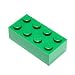 LEGO Parts and Pieces: Green (Dark Green) 2x4 Brick x50