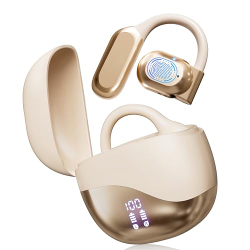 AI Translation Earbuds Real Time for iPhone and Android, 144 Language Translator Earbuds 3-in-1 Translation Headphones Translating Earbuds Device for Travel Business Learning with Charging Case (Gold)