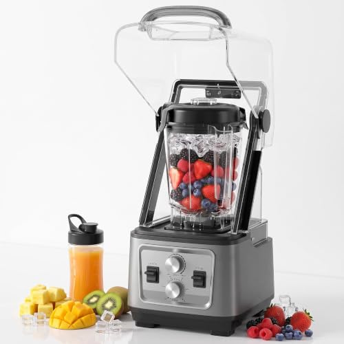 JustSmart Commercial Blender 68Oz, 26000 RPM, Speed And Timer Dials