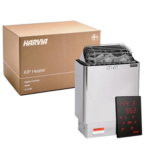 Image of Harvia KIP Wall Mount Electric Sauna, 220V-240V, 4.5kW, Digital Controls