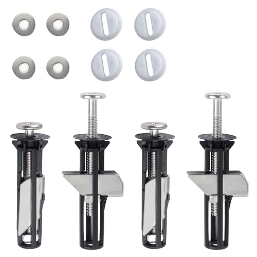 GOZOLA M5 Toilet Seat Bolts Replacement Kit No Slip Toilet Lid Tightening Screws for Seat Stay Tight Stainless Steel Bolt with Gaskets for Toilet Cover Maintenance(4 Pack)