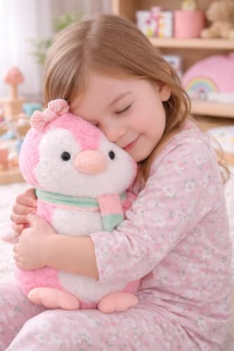 Image of SCOOBA Pink Penguin with Scarf Soft Toys for Kids Babies (Pink Penguin with Scarf)