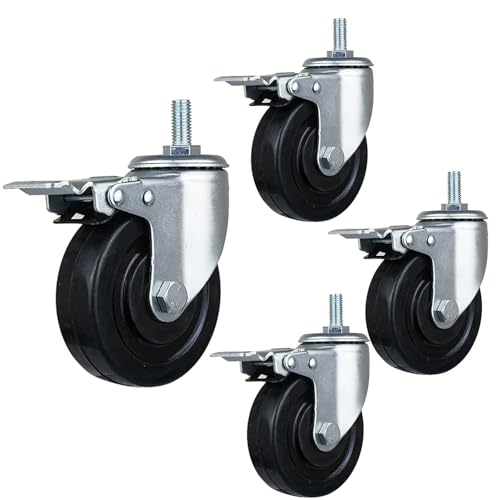 Aenmezen 4Zbg M12*30mm lWt Xe LX^[ 3C` XCx zC[ u[Lt É S ԗ ׏d220 kg ؍ނ^CȂǏɓKp(With brake,100mm)