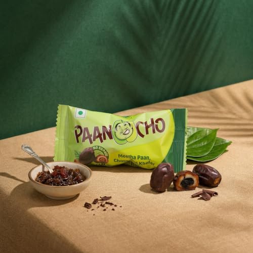 Image of Paancho Choco Dates Paan | Meetha chocolate Paan Mukhwas Mouth Freshener | Perfect For After Meal | Aromatic Paan & Smooth Choco - 100% Vegetarian - 30 Bites