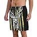 Men & Boys Fit Swim Trunks for Beach Athletic Hiking Quick Dry Drawstring Essentials Half Pants with Pockets Lining, Beachwear Camouflage American Flag Hunting Camo Deer Black Fashion Swim Trunks