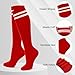 scenicamp 6 Pairs Knee High Socks for Women, Colorful Striped Long Tube Sock Non-Slip Breathable Sport School Uniform Socks Thigh High Stockings Christmas Gift Party