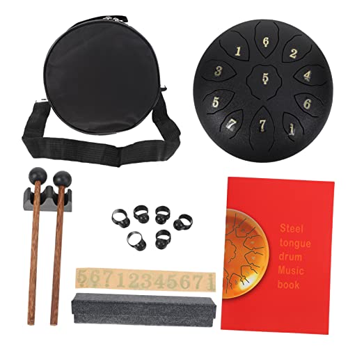 QUMIIRITY 1 セット 鋼の舌の太鼓 エーテルの太鼓 小鼓 タンドラム ポケットドラム ハンクドラム 舌鼓 実用的なドラムアクセサリー 便利な プロのドラム 炭素鋼 Black