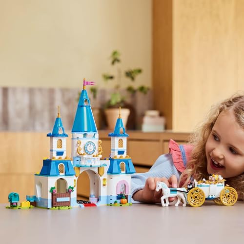 | Disney Princess Castello e Carrozza di Cenerentola Giocattolo - con Mini Bamboline di Cenerentola e del Principe Azzurro, Figure di Lucifero, Gus e Cavallo - Regalo per Bambine da 6 Anni 43275 - Lego - Immagine 9