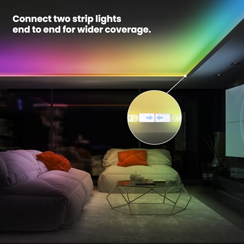 Image of Feit Electric 10FT Smart Chasing LED Strip Light, RGB Color-Changing + Tunable White, Wi-Fi App & Remote Control, Alexa & Google Home, Linkable, Cuttable, Indoor /Outdoor, TAPE10 /CHASE /AG