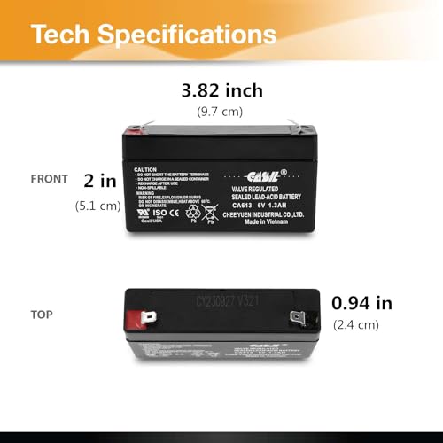 image for Casil 6v 1.3ah ge 600-1054-95r Simon xt Rechargeable AGM Sealed Lead A