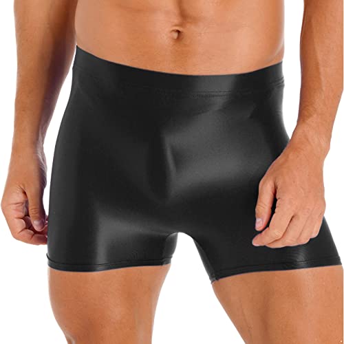 Linjinx Men's Oil Shiny Glossy Shorts Swimwear Sport Fitness Gym Bottoms Boxer Trunks Bikini Briefs2
