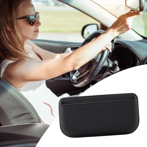 Djowyh Organizador De Bolsillo para Automóvil - Funda para Gafas De Sol De Piel De PU Autoadhesiva para Coche - Porta Gafas para Artículos Pequeños Tarjetas Teléfonos Móviles Coche SUV Sedán - imagen 2