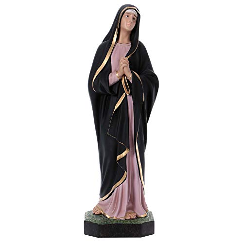 Holyart Madonna Addolorata 110 cm vetroresina colorata occhi di vetro