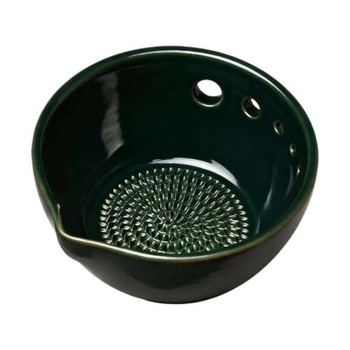 Garlic Plate Grater - 11x11cm Abrasion Resistant Synthetic Polymer Charcoal, Vegetable Chopper Structure, Circular Manual Grindi