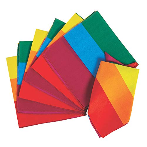 Rainbow Bandanas - Apparel Accessories - 12 Pieces