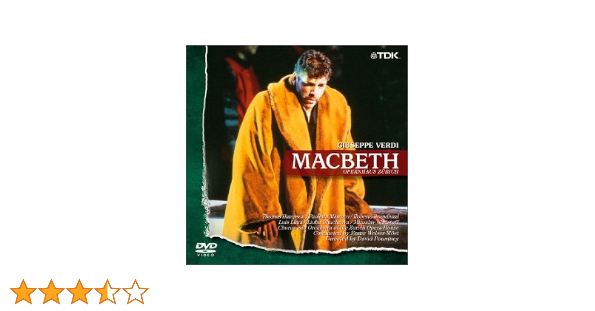 Amazon.co.jp: ヴェルディ:歌劇《マクベス》 [DVD] : ハンプソン