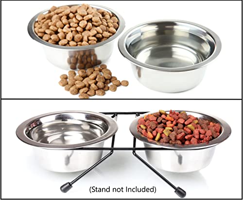 Greendale - 4 Pack of Large - 54 FL OZ (6.75 Cups) - Stainless Steel Metal Dog Bowls - Perfect for Dog Food and Water - Image 5