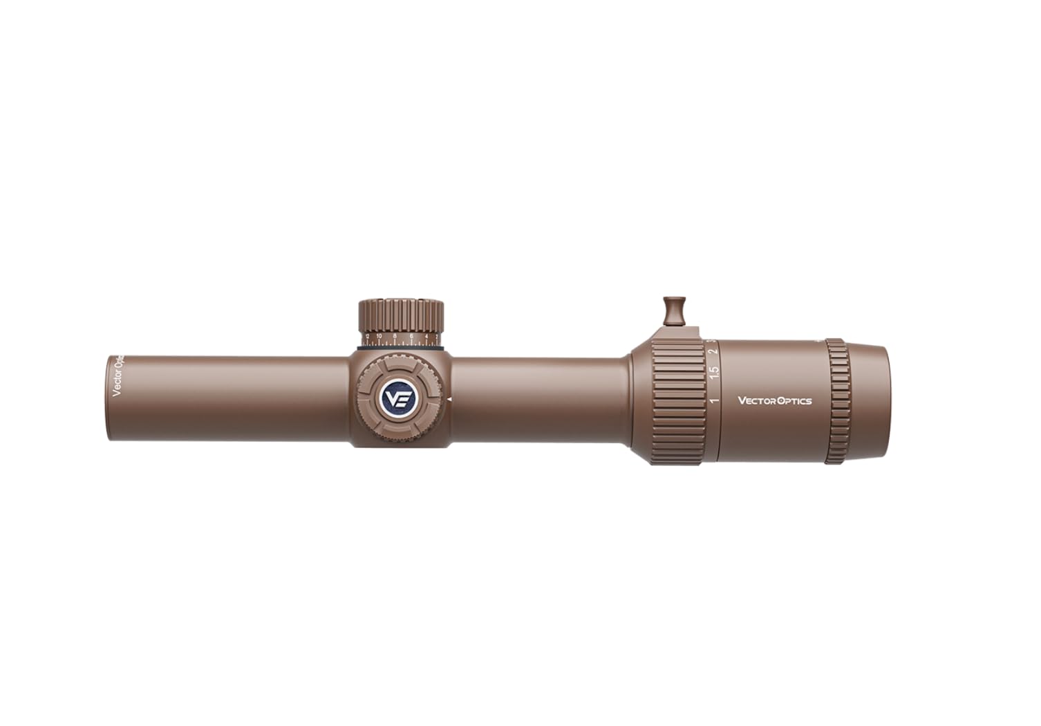 Vector Optics SCOC-39 Forester 1-8x24 SFP FDE Lunette de visée pour sport, airsoft et chasse, fusil à air comprimé, visière cible, lunette de visée de fusil, Rifle Scope, nombreux accessoires