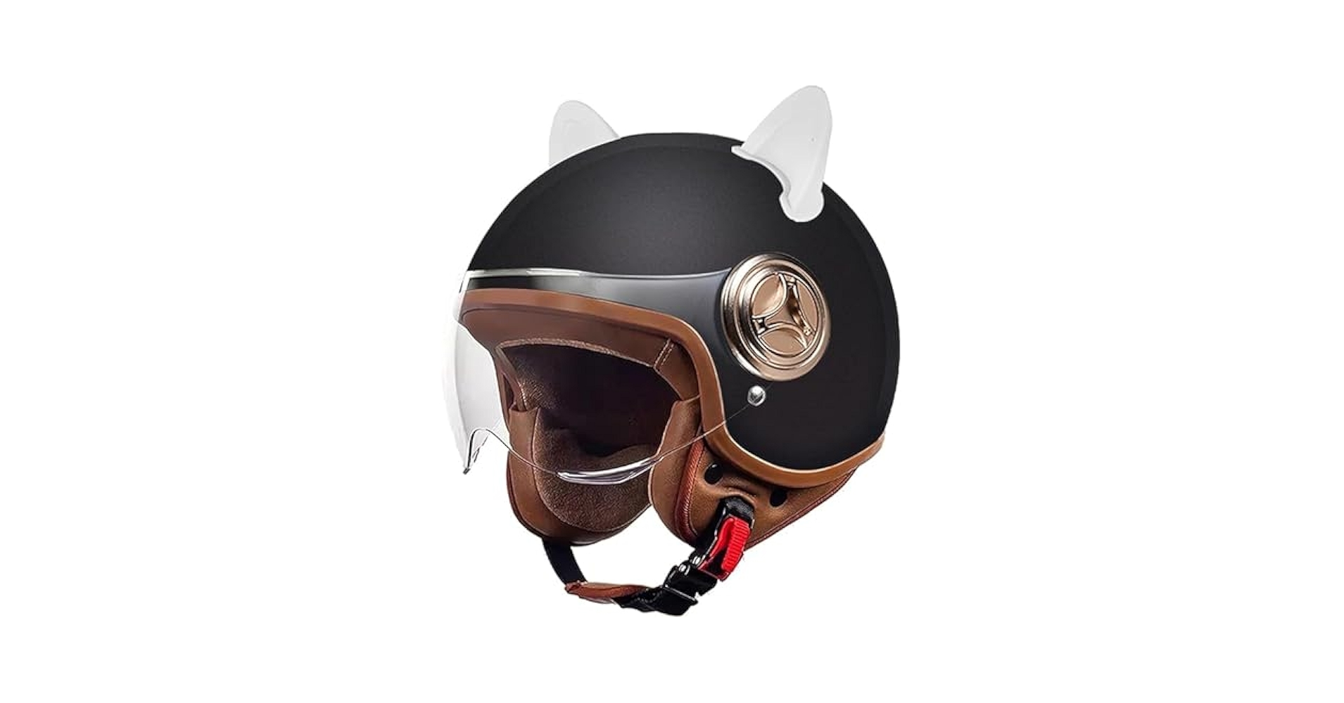 Amazon.co.jp: 猫耳オートバイハーフヘルメット女性、スクーター