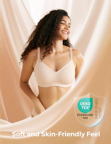 Image of Momcozy Seamless Bra for Women, 3.0 Jelly Strip Lifting Wireless Bra with Breathable Perforations