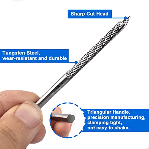 Tire Reamer Drill Bit,Tungsten Steel Tire Repair Burr Drill Bit, 3 Pack Wire Cutter Reamer Drill,Tire Repair Drill Insert Tool Automobile Car Tool (3 mm 4.5 mm 6 mm) - Image 3