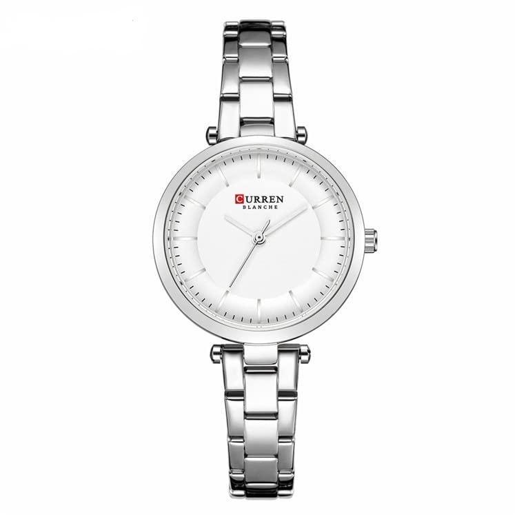 CURRENLadies Analog Watch Stainless Steel Case White Dial Stainless Steel Bracelet