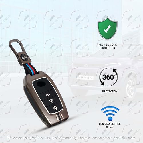 Image of Auto thrill Premium Key Cover Compatible with Toyota Fortuner | Fortuner Legender | Innova Hycross | Invicto 3 Button Smart Key