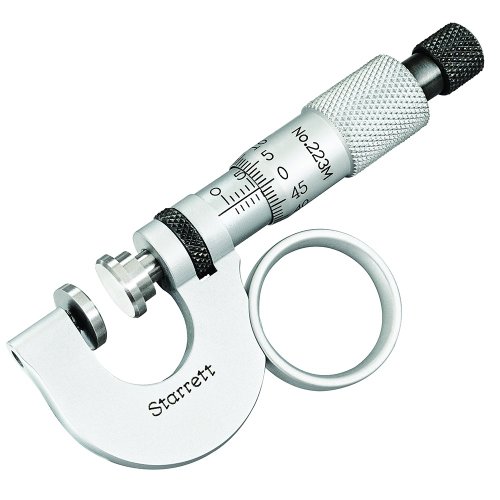 Starrett 223MRL medidor de papel micrométrico robusto con tuerca de fijación
