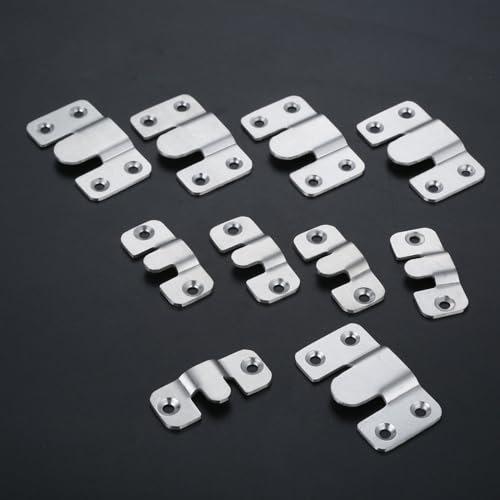 Image of 10 /2 Pcs Stainless Steel Picture Frame Hook Wall Hanger Fasteners for Photo Frame Picture Hanging Bracket Furniture Hardware - (Color: 19 x 44mm 2PCS)
