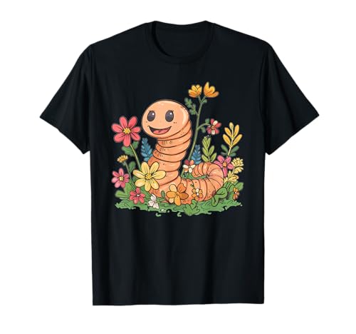 Gusano lindo con flores I Gusano para niños Camiseta