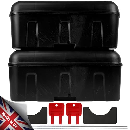 ROSHIELD 2 X Extra Large External Tamper Proof Rodent Bait Box & Wax Block Rat Poison Kit - Garden & Home Treatment Killer Safety Kit (2 Boxes & 300g Blocks)