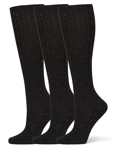 HUE Women's Ribbed Tweed Knee Sock 3 Pair Pack