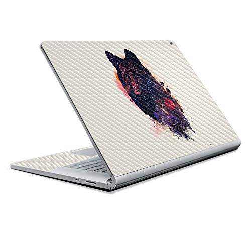 Image of MightySkins Carbon Fiber Skin for Microsoft Surface Book 2 13 inch (2017) - Universal Wolf,Protective, Durable Textured Carbon Fiber Finish,Easy to Apply, Remove, and Change Styles,