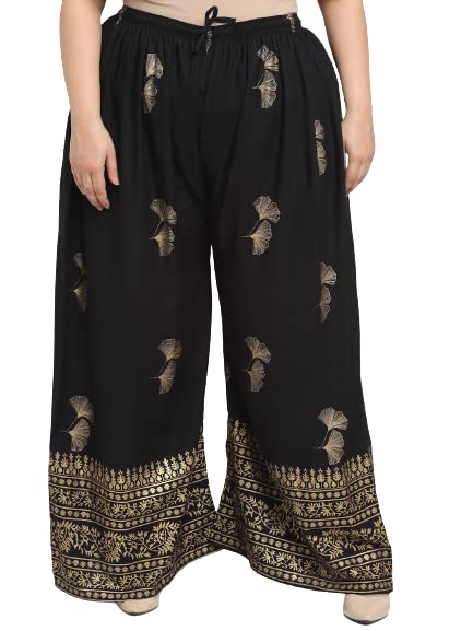 style prezone Plus Size Golden Printed 5XL To 10XL Palazzo Trouser For Plus Size Women-picture-22