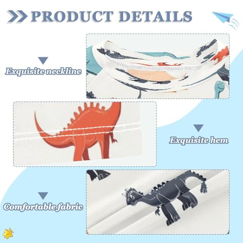 Kids Swimsuit Dinosaur Cartoon T-rex Sunscreen T-Shirts Swimwear Sets UPF 50+3