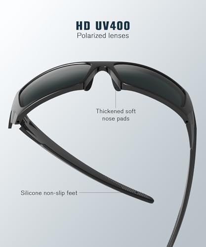 Image of Polarized Sport Sunglasses-for-Men Sun-Glasses: Mens Wrap Sunglasses for Fishing Cycling Running UV400 Protection