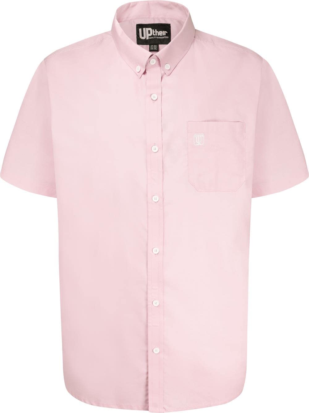 Uptheir Mens Bud Classic Short Sleeve Shirt - Pink - 6XL