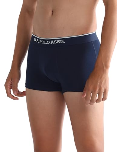 Image of U.S. Polo ASSN. Mens ET004 Anti Microbial Cotton Stretch Essential Underwear Trunk -Pack of 2