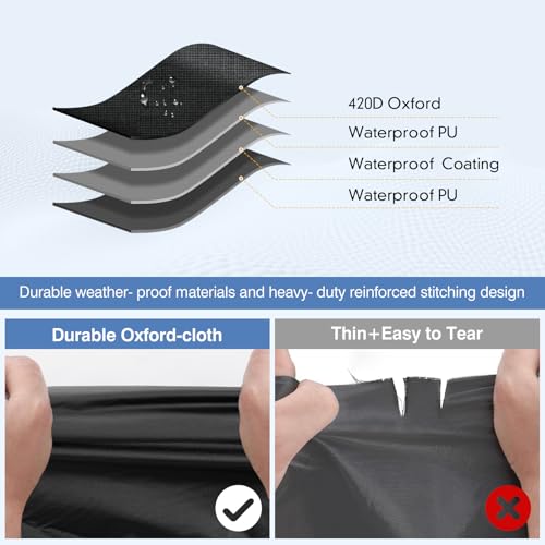 Image of QUNSUNUS Waterproof Truck Cover for Chevrolet C /K 1500 /2500 /3500 1988-1999, Outdoor Truck Cover with Zipper, Full Exterior Car Covers for Automobiles All Weather with Wind, Sun, UV and Dust Protection